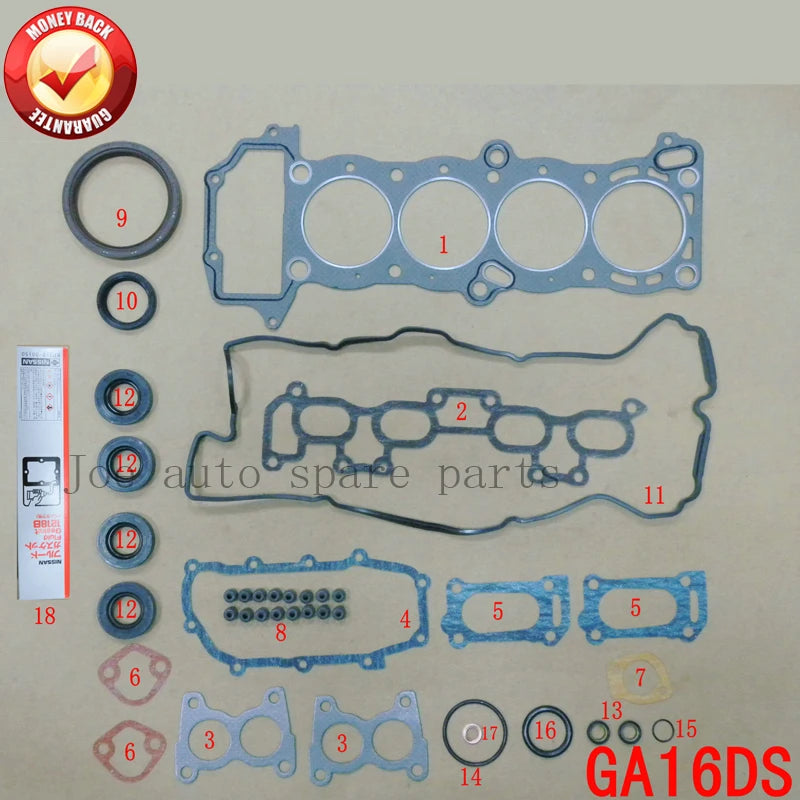 GA16DS 16V Engine complete Full gasket set kit for Nissan Primera/Sunny/100NX/Avnir cargo 1597cc 1.6L 1990-1997 A0101-74Y85