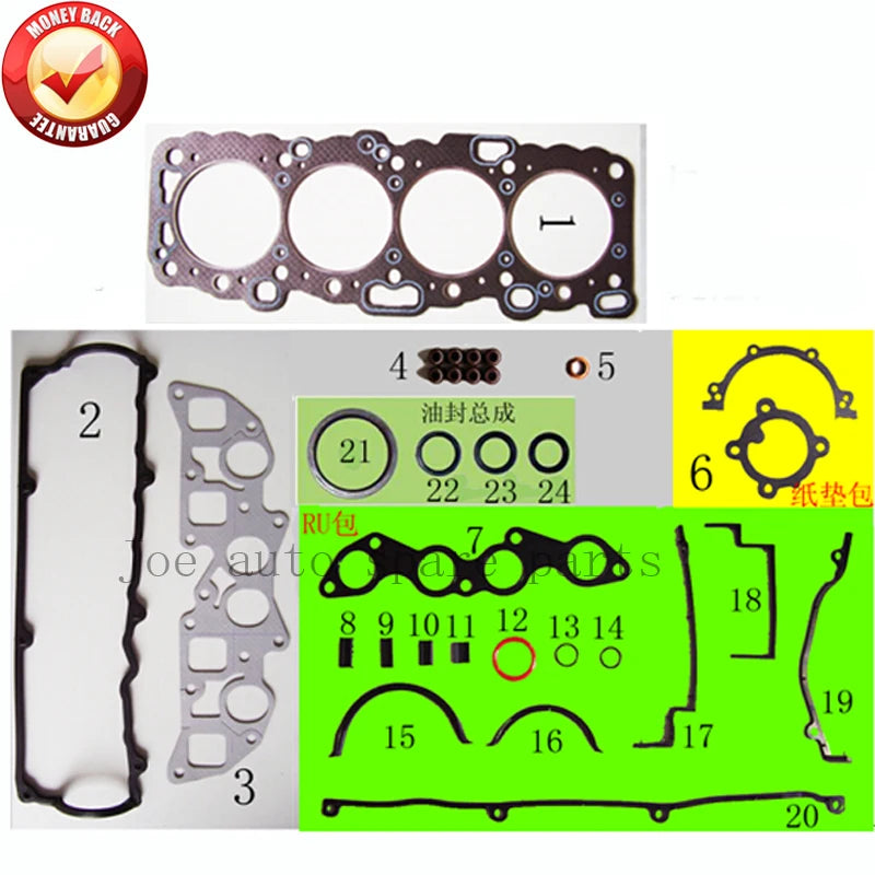 CD20 CD20T Engine complete Full Gasket Set kit for Nissan Primera/Pulsar/Almera 2.0L 1974cc 51008100 10101-74N25 10101-74N28