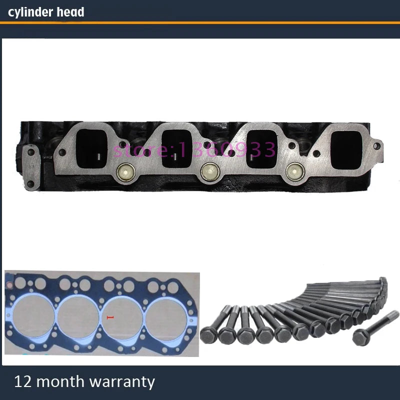 cylinder head for Nissan Pick Up King Kab Terrano II Mistral  2.7 TD 8V 92-99 TD27 TD27T TD27TI 11039-43G03 with gasket bolt