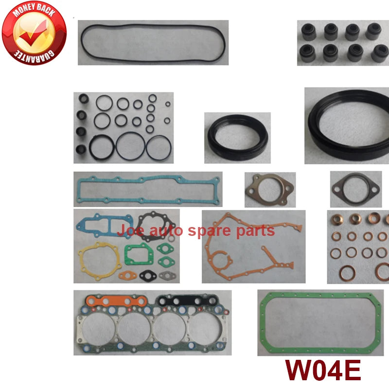 W04E complete repair Overhaul engine full gasket set kit for Hino truck
