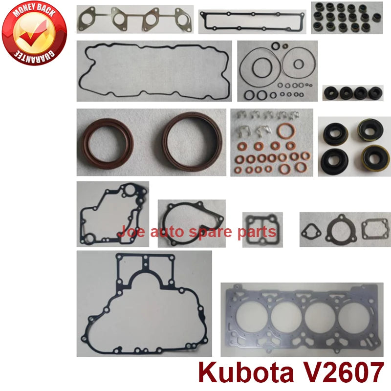 complete repair Overhaul engine full gasket set kit for Kubota engine: V2607