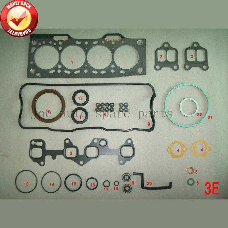 3E 3EE Engine Full gasket set kit for Toyota Corolla/Tercel/Corsa  1.5L 1456cc 1986 -1990 50125900 04111-11050 04111-11054