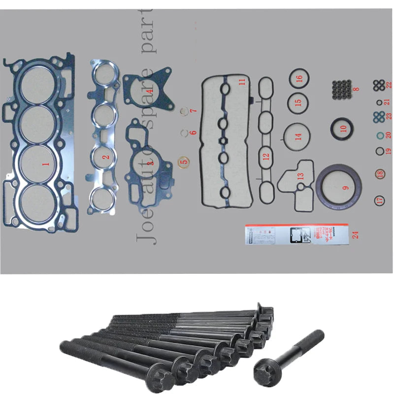 MR18DE MR20DE M4R Full gasket set kit cylinder head bolt  for Nissan Livina/Sentra/Tiida/X-Trail/Dualis Renault Megane 2.0L 1.8L