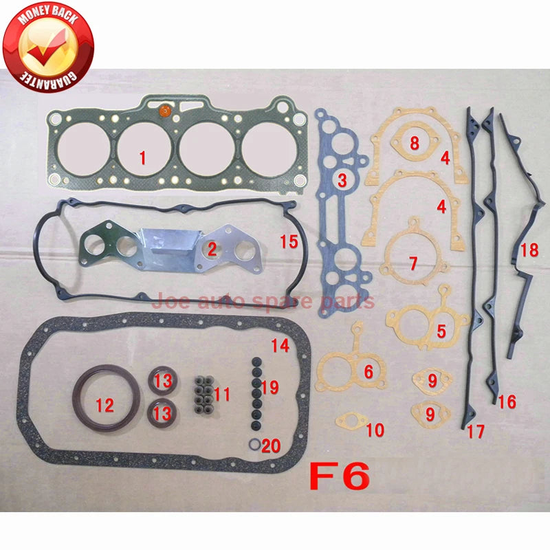 F6 Engine Full gasket kit for MAZDA 626 III Mk II  CAPELLA III II 1.6L F601-99-100D F601-99-100 F601-99-100 50075300 F60199100C