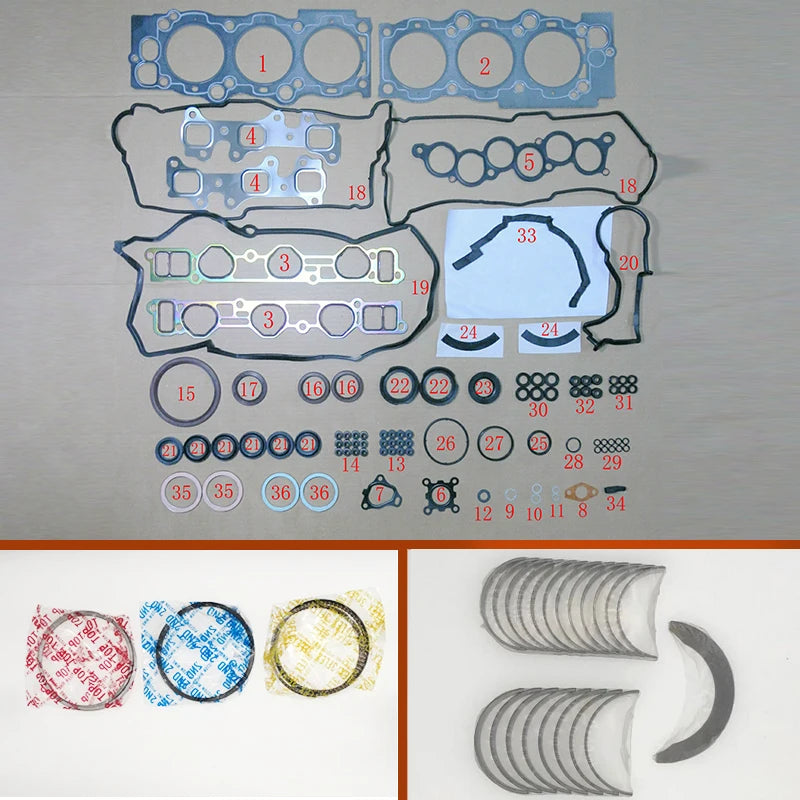 3VZ 3VZFE Full gasket set kit crankshaft connnecting rod bearing piston ring for Toyota Camry/ LEXUS ES 300 2958CC 3.0L 91-01