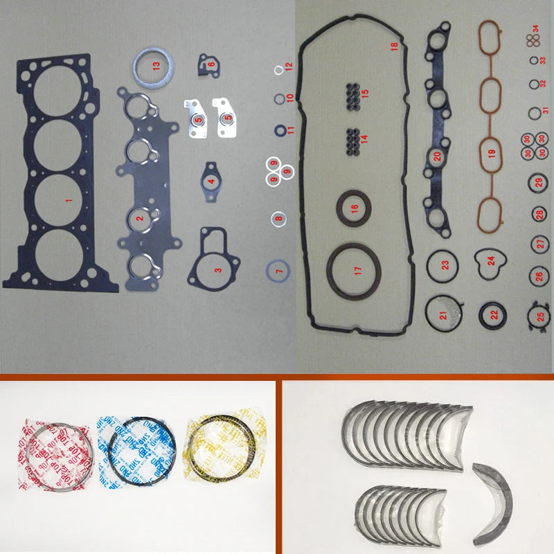 2TR 2TRFE  Full gasket set kit crankshaft connecting rod bearing piston ring for TOYOTA TRH213L TACOMA HIACE 2.7 16V DOHC 2694CC