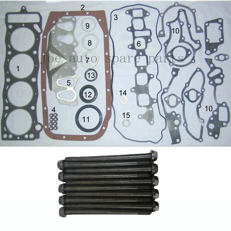 22R 22RE 22REC Engine Full gasket set kit cylinder head bolt nuts  for Toyota Land cruiser 4runner Celica Hilux VW Taro 2.4L