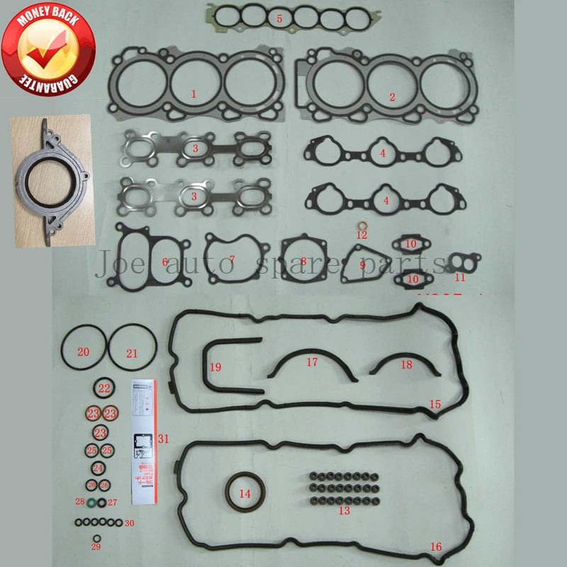 VQ35DE 3.5L 3498cc Engine complete Full gasket set kit for Nissan/Renault/Infiniti A0101-CA025 A0101CA025