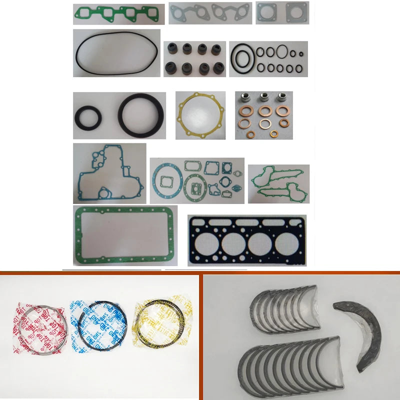 complete repair Overhaul engine full gasket set kit crankshaft connecting rod bearing piston ring for Kubota engine: V2202