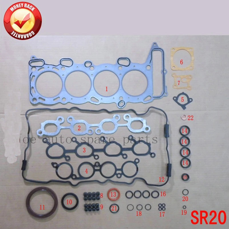 SR20DE SR20DET Engine Full gasket set kit for Nissan 100 NX/Primera/Pulsar/Serena 2.0L 1998cc 1990-2001 50110200 10101-70J25