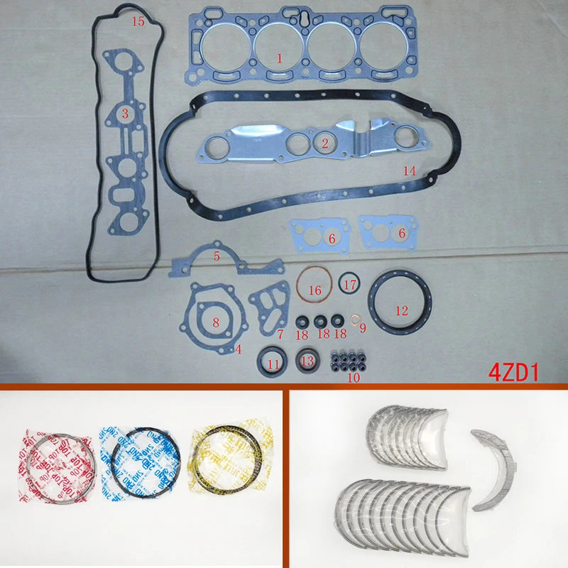 4ZD1 Engine Full Gasket Set kit main con rod bearing piston ring for ISUZU Pick up/Amigo/Impulse/Trooper II 2.3L 1986-1995