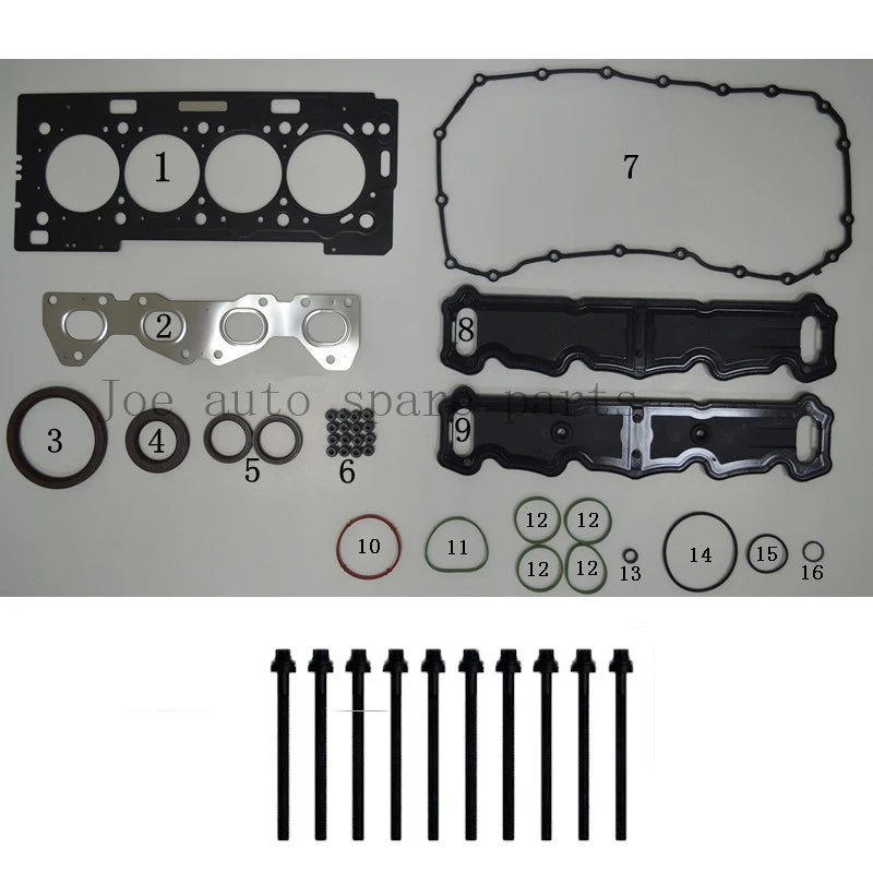 TU5JP4 TU5JP4B N6A NFR NFU Engine Full gasket bolt  kit for Peugeot 206 207 308 Grand Paid Citroen C4 Berlingo 1.6L 1587CC
