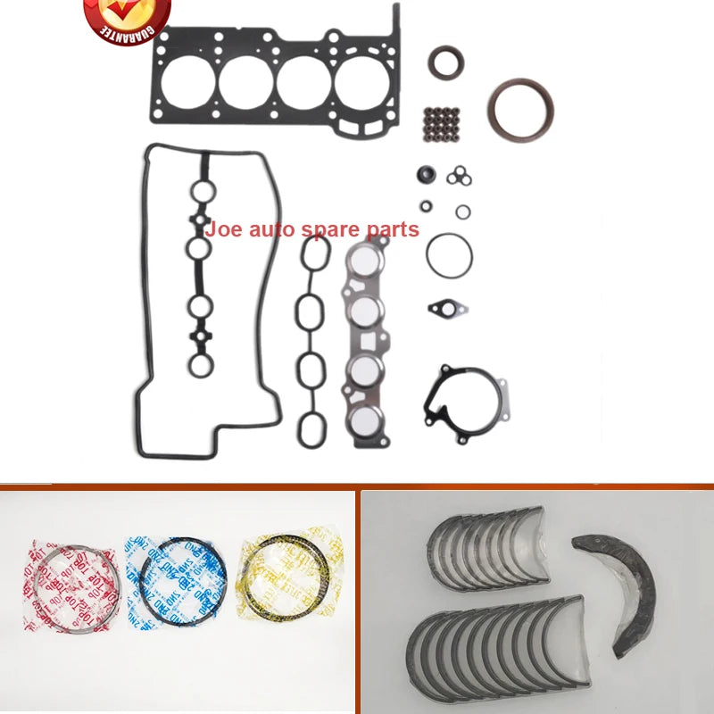 2SZ FE 2SZFE Full gasket  kit crankshaft connecting rod bearing piston ring for Toyota Yaris/Vitz Belta Ractis Daihatsu YRV 1.3L