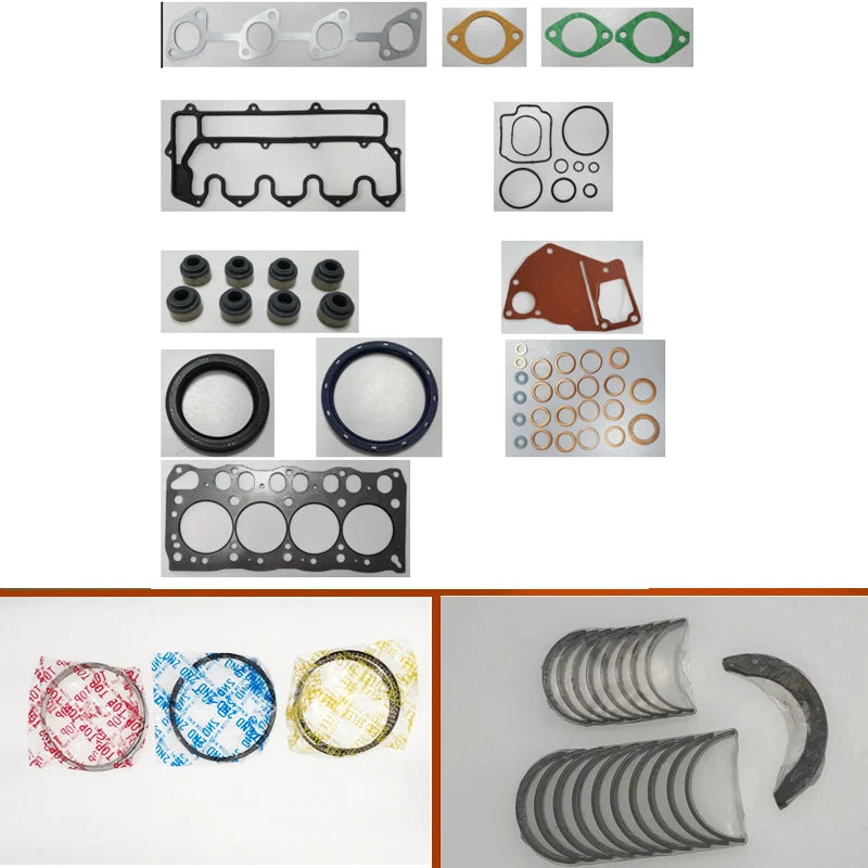 engine complete overhaul full gasket set kit main crankshaft connecting  bearing piston ring for Isuzu forklift engine: 4LB1