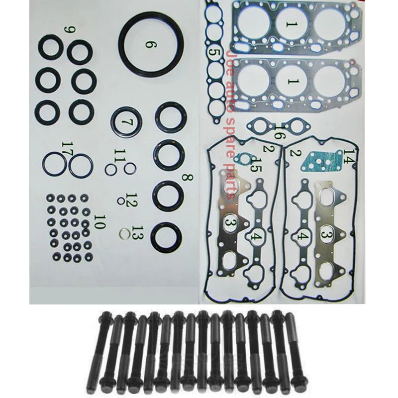 6A12 Engine Full gasket set kit cylinder head bolt nuts screw for PROTON PERDANA v6 Mitsubishi GALANT V 2.0L MD971346 50161600