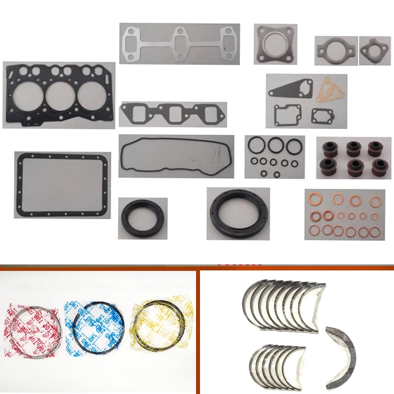 Engine Full gasket set kit main crankshaft connecting rod bearing piston ring  for Yanmar engine : 3TNE68 3D68 3TNV68 3D68E