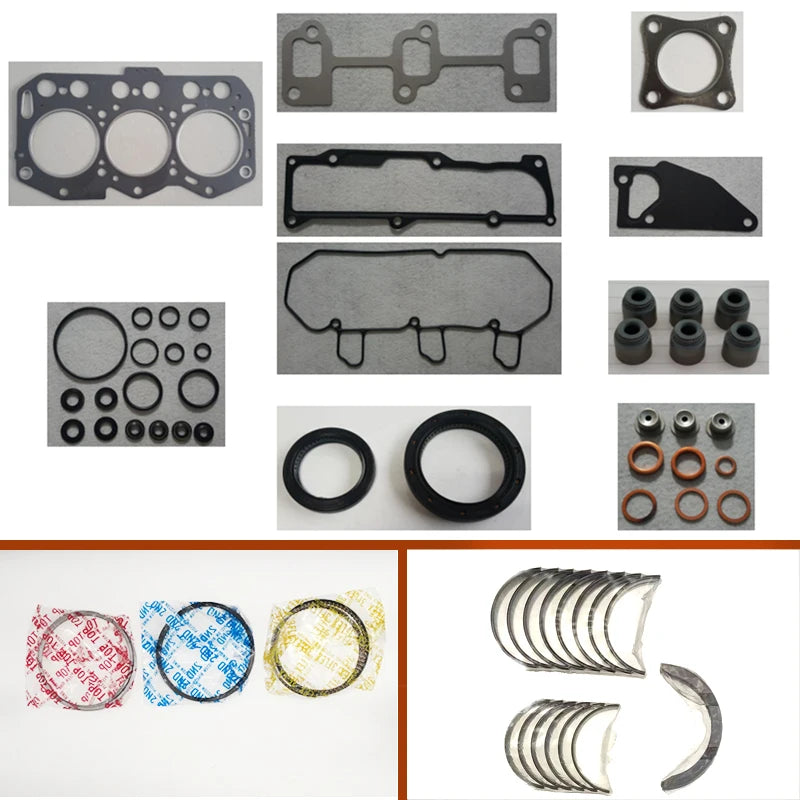 Engine Full gasket set kit main crankshaft connecting conrod con rod bearing piston ring for Yanmar engine : 3TNV76
