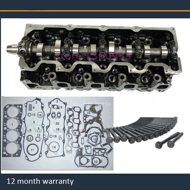 engine : 2LT II 2L complete cylinder head assembly bolt screw nunt full gasket for Toyota   2.4 L