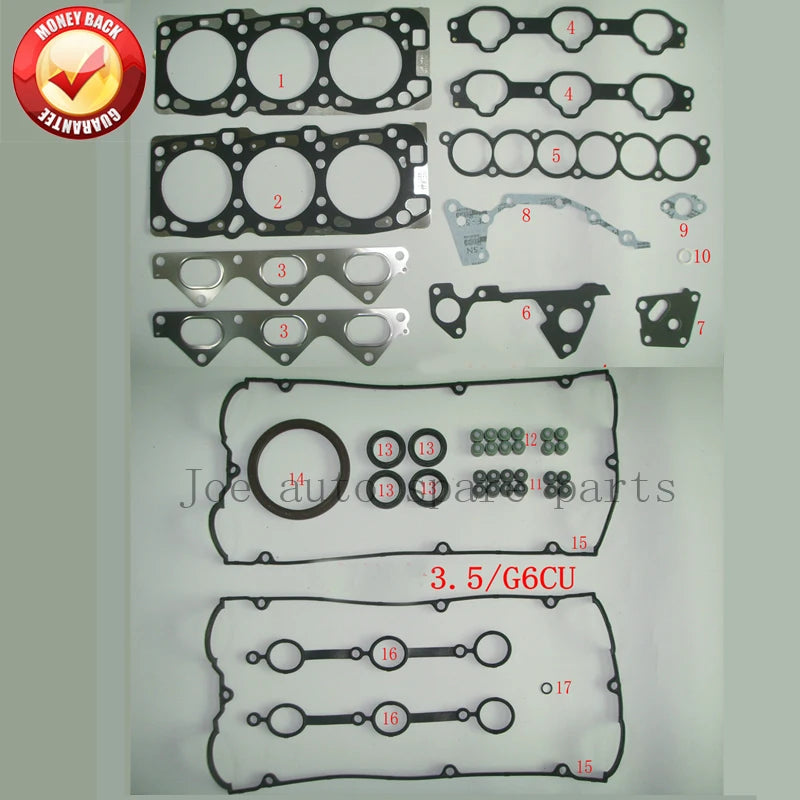 G6CU V6 Engine Full gasket set kit for Hyundai Terracan 3.5L KIA Sorento 3.5L 20910-39D00 50314000