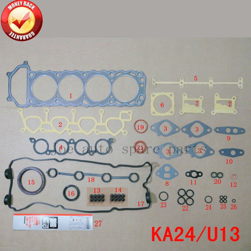 KA24DE Engine complete Full gasket set kit for Nissan Altima 2.4L 2389cc 1997-2001 50165700 10101-1E425 10101-1E485 S32592