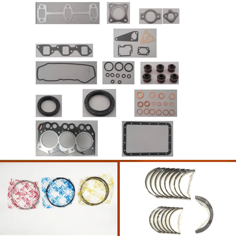 Full gasket set kit crankshaft connecting rod bearing piston ring for Yanmar engine : 3D66 3D66E  3TN66  3TNA66  3TNV66 3TNE66