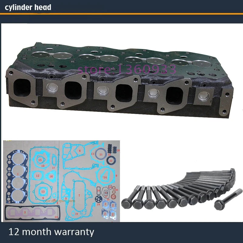 complete cylinder head assembly for Ford Maverick 2664CC 2.7 TD 8V 92-99 engine TD27T 1960811 11039-7F401 with full gasket bolt