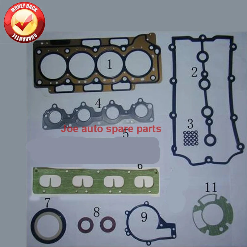 SQR484F 484J Engine Full gasket set kit Overhaul  for CHERY A5 TIGGO 3  EASTAR 2.0L 16v 484J-100001 484J 100001 484J100001