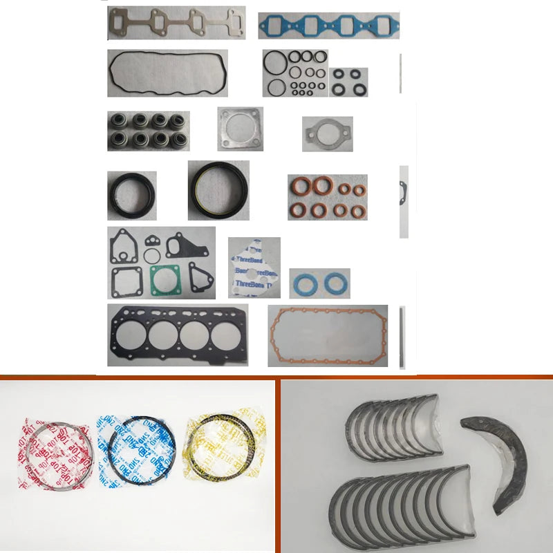 engine complete overhaul full gasket set kit main crankshaft connecting  bearing piston ring for Yanmar engine: 4TN88 4D88