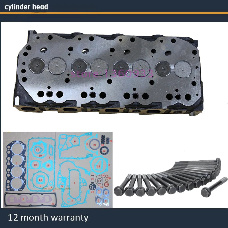 complete cylinder head assembly for Ford Maverick 2664CC 2.7 TD 8V 92-99 engine TD27T 1960811 11039-7F401 with full gasket bolt