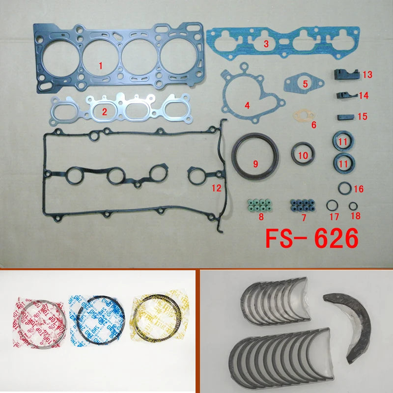 FS FP ES FP9A complete Full Gasket Set kit crankshaft connecting rod bearing piston ring for Ford probe MAZDA 626/MX-6 1.8L 2.0L