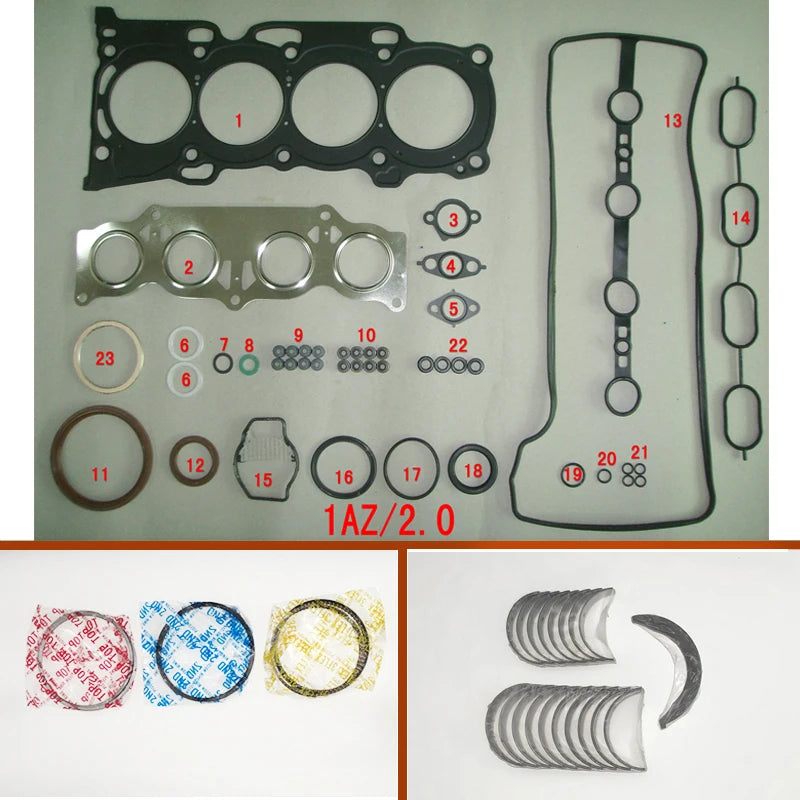1AZ 1AZFE 1AZ-FE Engine Full Gasket Set kit connecting rod bearing piston ring for Toyota RAV 4 Carina Corona Picni CAMRY 2.0L