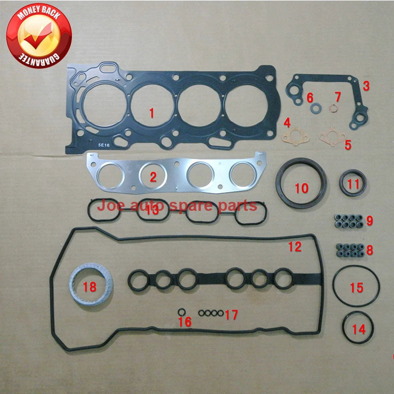 1zz 1zzfe Engine Full gasket set kit for Toyota Altis/Matrix/Corolla/AVENSIS/Rav4 II III/MR2 1.8L 1974cc