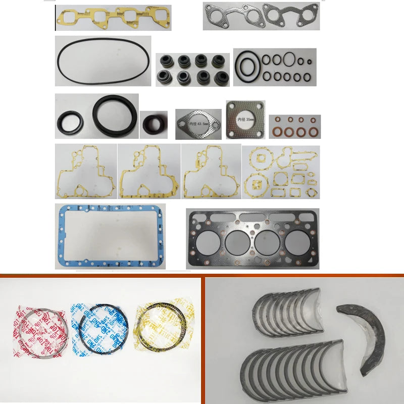 complete repair Overhaul engine full gasket set kit crankshaft connecting rod bearing piston ring for Kubota engine: V1512