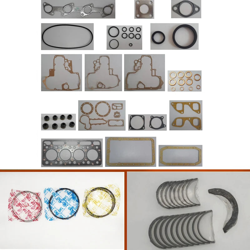 complete repair Overhaul engine full gasket set kit crankshaft connecting rod bearing piston ring for Kubota engine: V1902