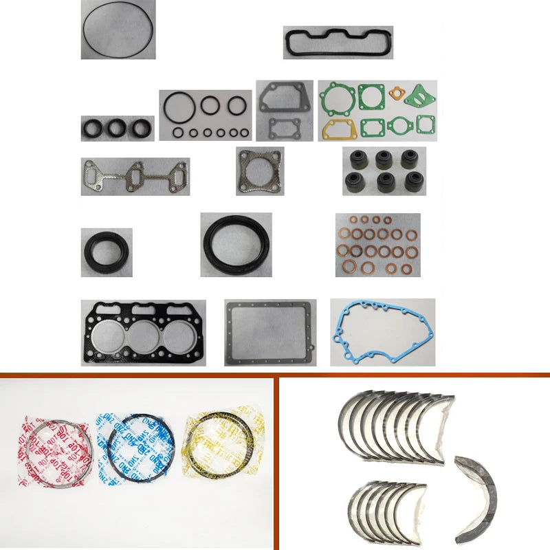 Full gasket set kit crankshaft connecting rod bearing piston ring for Yanmar YM220 YM226 YM250D Tractors engine : 3T75HL 3T75