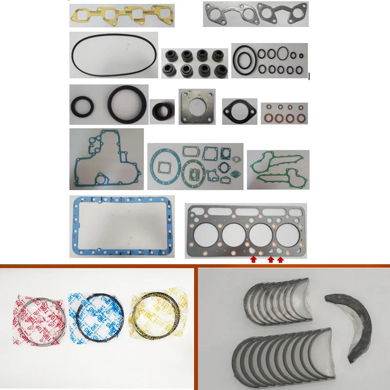 complete repair Overhaul engine full gasket set kit crankshaft connecting rod bearing piston ring for Kubota engine: V1903