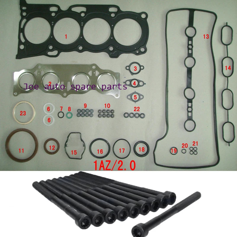 1AZ 1AZFE 1AZ-FE  Engine  Full Gasket Set kit cylinder head bolt nuts screw for Toyota RAV 4 Carina Corona Picni CAMRY 2.0L